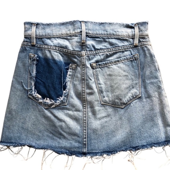 Frame Denim Skirt Le Mini Frayed Waist Raw Hem Size 27 - Picture 13 of 13